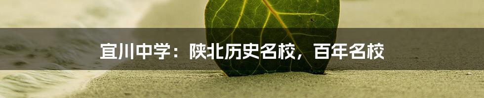 宜川中学:陕北历史名校,百年名校