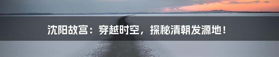 沈阳故宫:穿越时空,探秘清朝发源地!