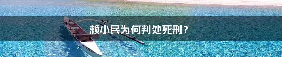 赖小民为何判处死刑?