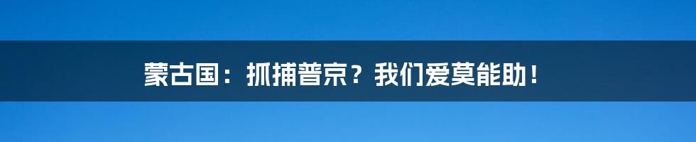 蒙古国:抓捕普京?我们爱莫能助!