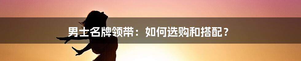 男士名牌领带:如何选购和搭配?