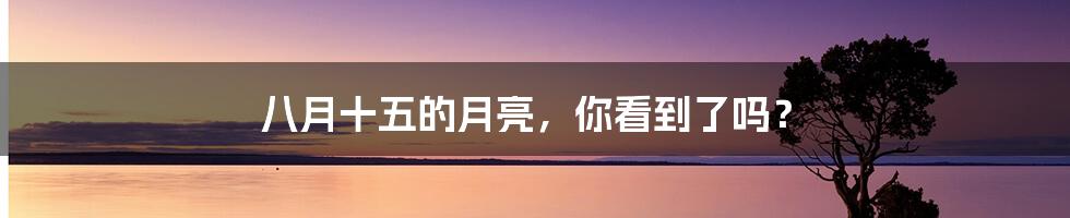 八月十五的月亮,你看到了吗?