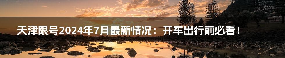 天津限号2024年7月最新情况:开车出行前必看!