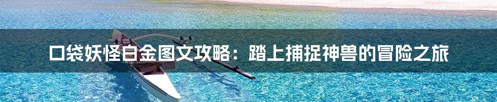 口袋妖怪白金图文攻略:踏上捕捉神兽的冒险之旅