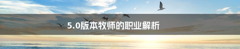 5.0版本牧师的职业解析