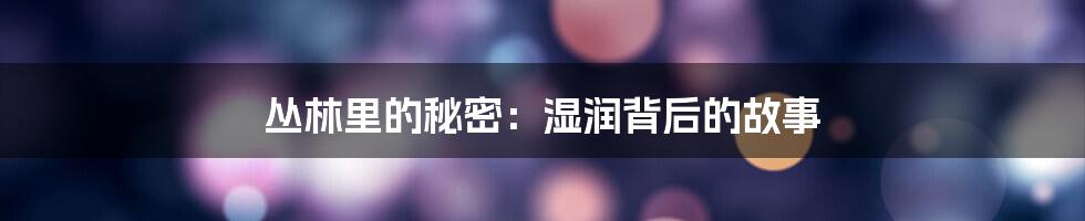 丛林里的秘密:湿润背后的故事