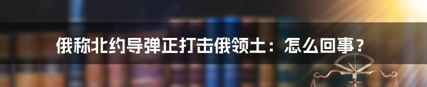 俄称北约导弹正打击俄领土:怎么回事?
