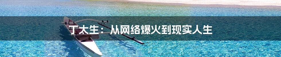 丁太生:从网络爆火到现实人生