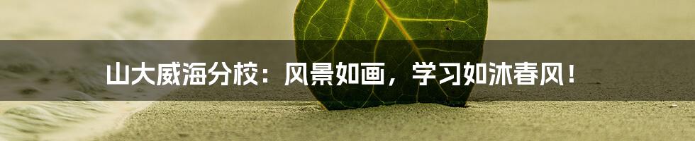 山大威海分校:风景如画,学习如沐春风!