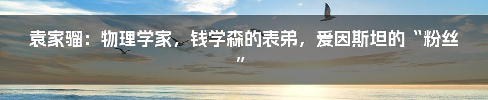 袁家骝:物理学家,钱学森的表弟,爱因斯坦的“粉丝”