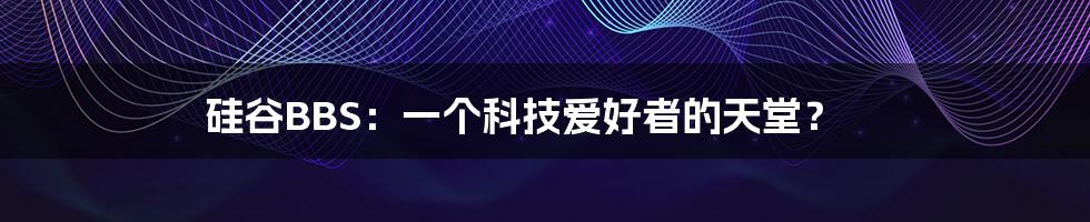 硅谷BBS:一个科技爱好者的天堂?