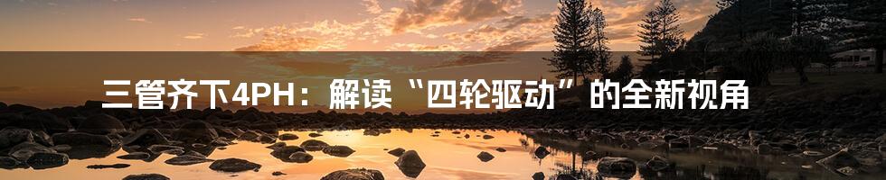 三管齐下4PH:解读“四轮驱动”的全新视角