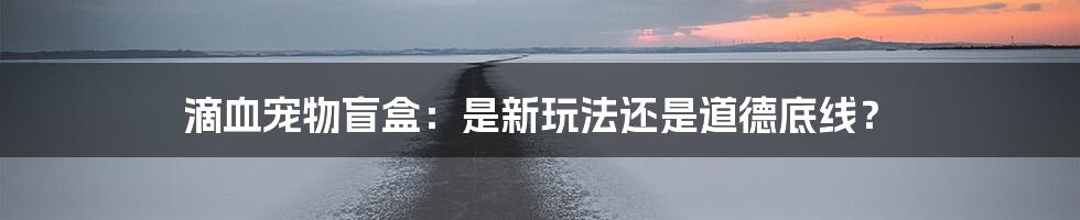 滴血宠物盲盒:是新玩法还是道德底线?