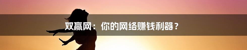 双赢网:你的网络赚钱利器?