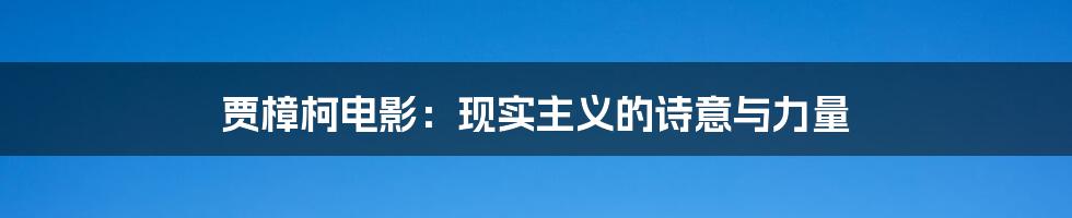 贾樟柯电影：现实主义的诗意与力量