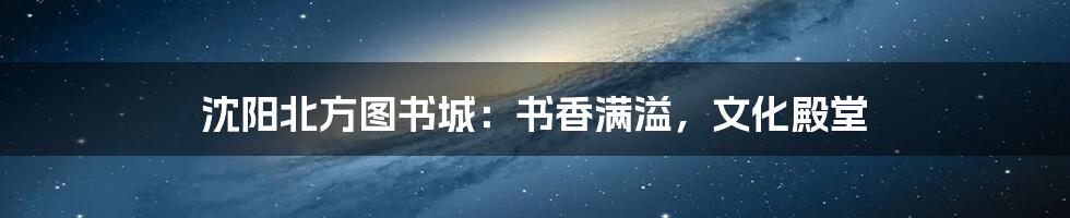 沈阳北方图书城:书香满溢,文化殿堂