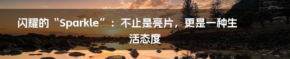 闪耀的“Sparkle”:不止是亮片,更是一种生活态度