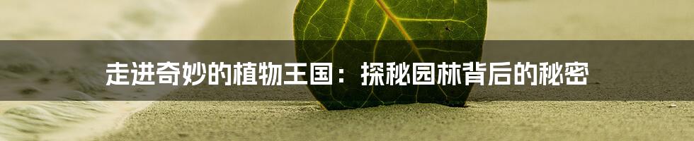 走进奇妙的植物王国:探秘园林背后的秘密