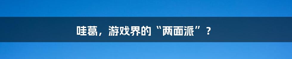 哇葛,游戏界的“两面派”?