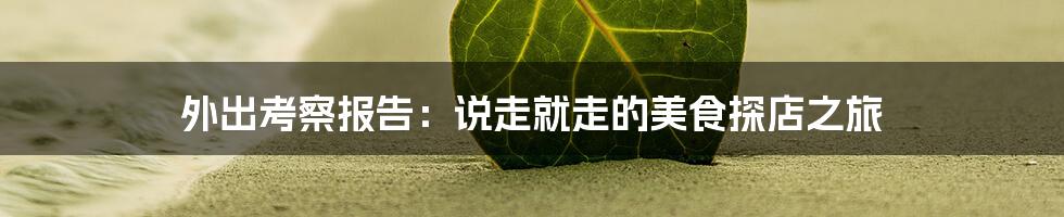 外出考察报告:说走就走的美食探店之旅