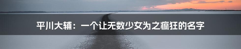 平川大辅:一个让无数少女为之疯狂的名字