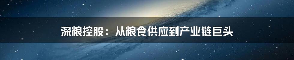 深粮控股:从粮食供应到产业链巨头