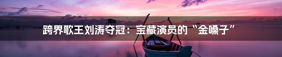 跨界歌王刘涛夺冠:宝藏演员的“金嗓子”