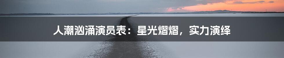 人潮汹涌演员表:星光熠熠,实力演绎