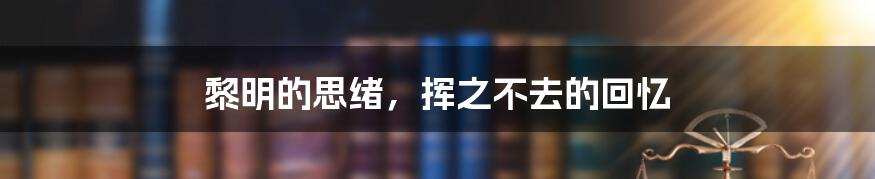 黎明的思绪,挥之不去的回忆