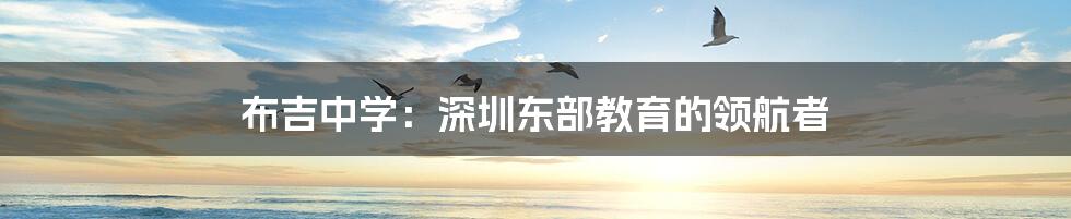 布吉中学:深圳东部教育的领航者