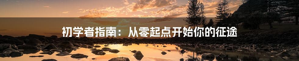 初学者指南:从零起点开始你的征途