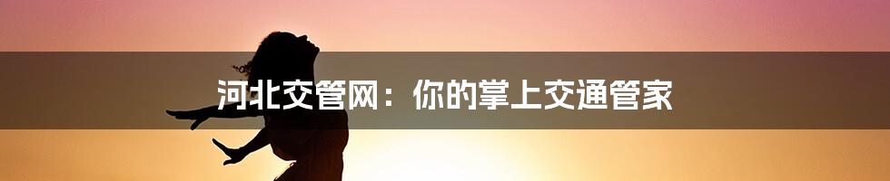 河北交管网:你的掌上交通管家