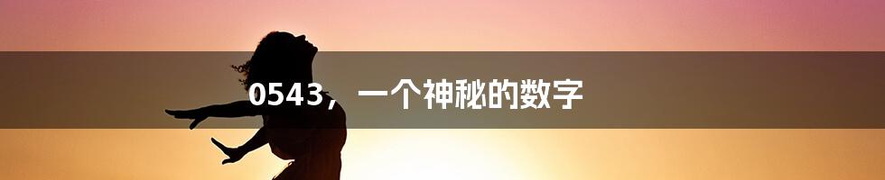 0543,一个神秘的数字