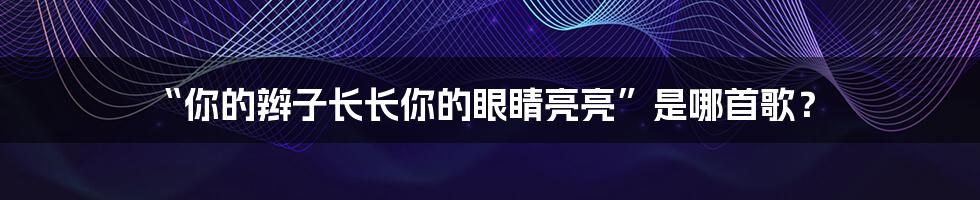 “你的辫子长长你的眼睛亮亮”是哪首歌？