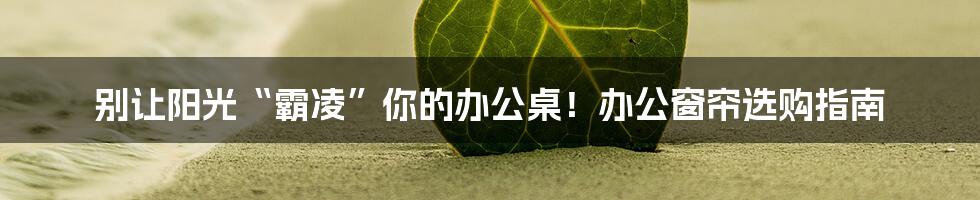 别让阳光“霸凌”你的办公桌!办公窗帘选购指南