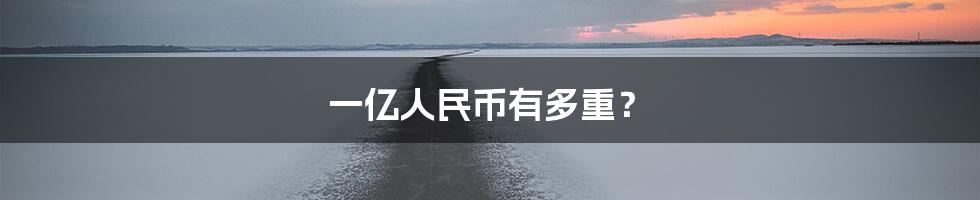 一亿人民币有多重?