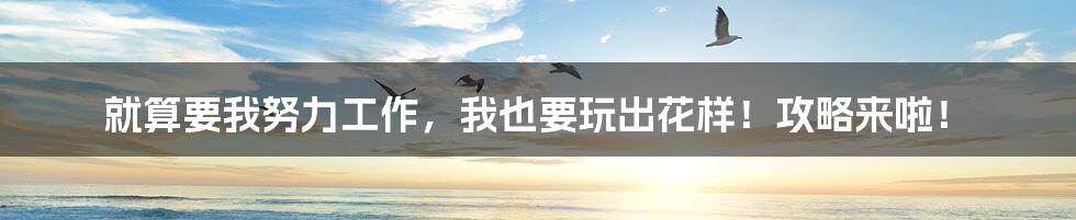 就算要我努力工作,我也要玩出花样!攻略来啦!