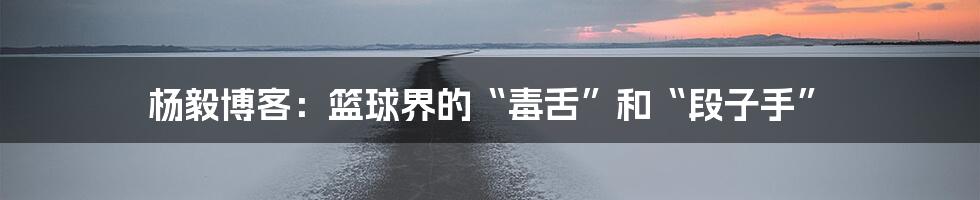 杨毅博客:篮球界的“毒舌”和“段子手”