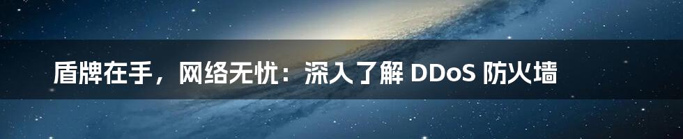 盾牌在手，网络无忧：深入了解 DDoS 防火墙
