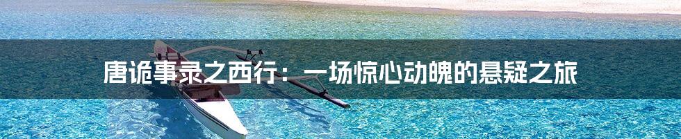 唐诡事录之西行:一场惊心动魄的悬疑之旅