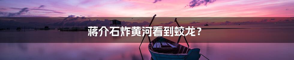 蒋介石炸黄河看到蛟龙?