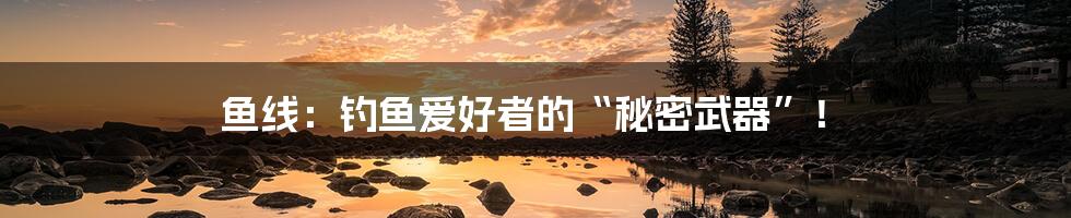 鱼线：钓鱼爱好者的“秘密武器”！