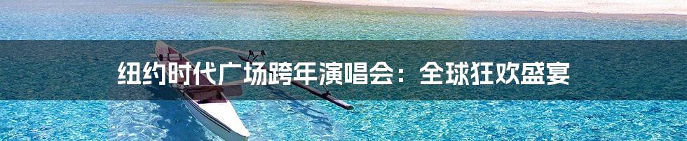 纽约时代广场跨年演唱会:全球狂欢盛宴