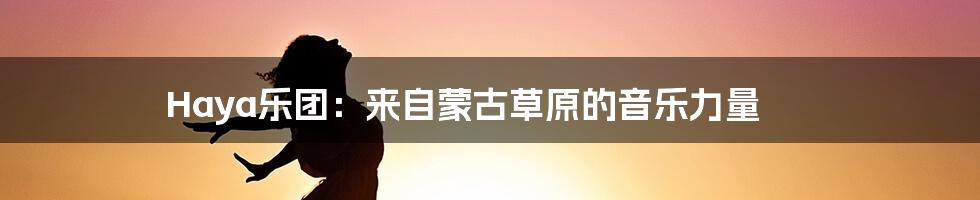 Haya乐团:来自蒙古草原的音乐力量