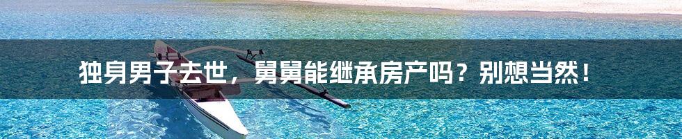 独身男子去世,舅舅能继承房产吗?别想当然!