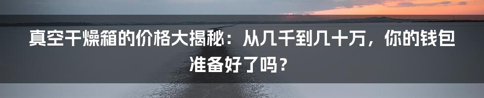 真空干燥箱的价格大揭秘:从几千到几十万,你的钱包准备好了吗?