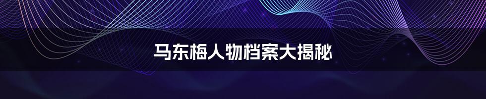 马东梅人物档案大揭秘