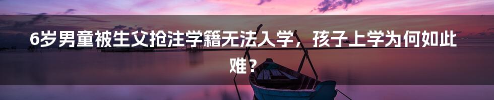 6岁男童被生父抢注学籍无法入学，孩子上学为何如此难？
