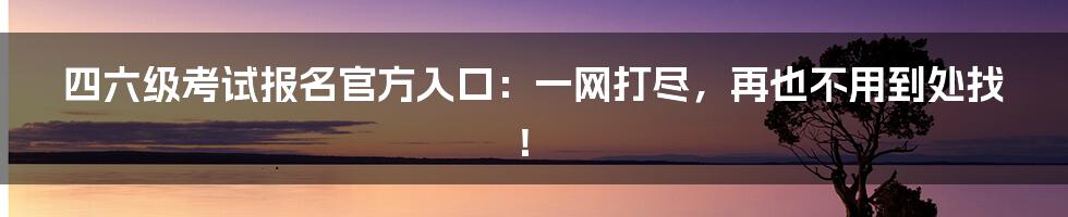 四六级考试报名官方入口:一网打尽,再也不用到处找!