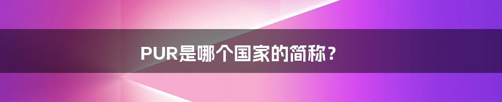 PUR是哪个国家的简称?